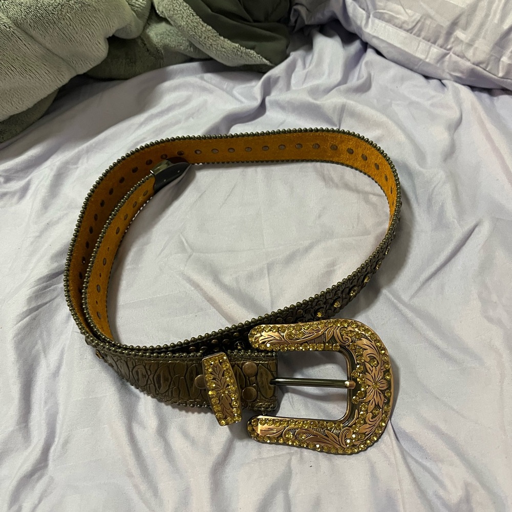 Cowgirl belt rhinestones brown never worn